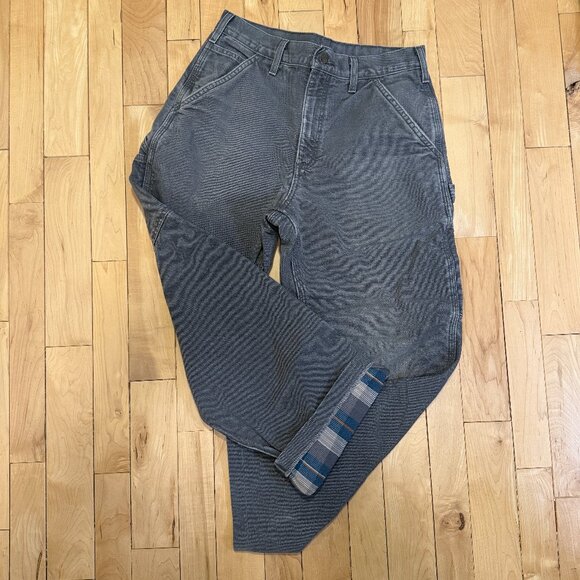 Carhartt Flannel Lined Pants Men's 30 Grey EUC - Picture 1 of 12